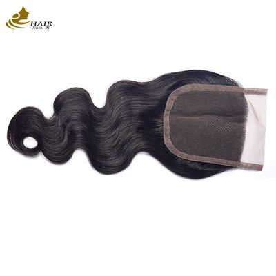 130 Densidad del cabello humano Cerramiento de encaje Corpo negro natural onda 4x4