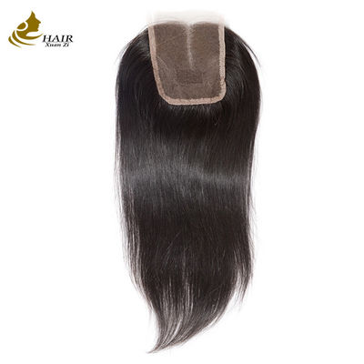 Cabello recto encaje suizo cierre frontal 4x4 color natural parte media
