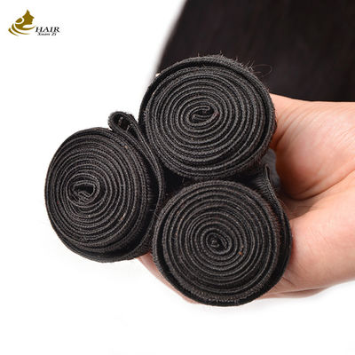No procesado 3 paquetes de cabello virgen paquetes de pelo humano color natural con cierre