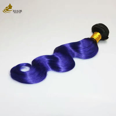 Tejido de Cabello Humano Remy Color Popular Azul Color Ombre Extensiones de Cabello Humano