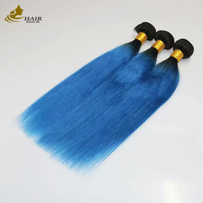 Tejido de Cabello Humano Remy Color Popular Azul Color Ombre Extensiones de Cabello Humano