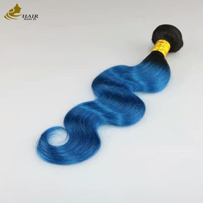Tejido de Cabello Humano Remy Color Popular Azul Color Ombre Extensiones de Cabello Humano