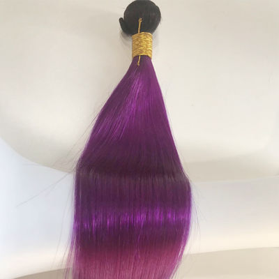 1B Color morado Ombre Extensiones de cabello humano Envases de Remy de cabello humano