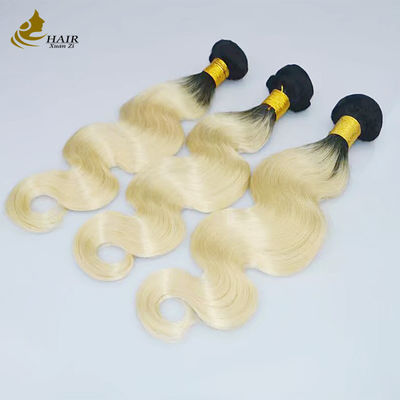 1B Blonde Ombre Extensiones de cabello humano Remy Weave Wig Bundles con cierre