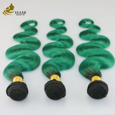 Grasa Verde Ombre Extensiones de cabello humano 8 pulgadas-30 pulgadas