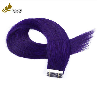 Cintas dobles en el cabello brasileño extensiones de 30 pulgadas morado