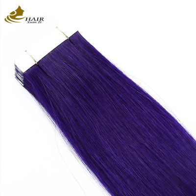 Cintas dobles en el cabello brasileño extensiones de 30 pulgadas morado