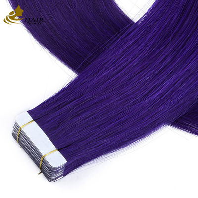 Cintas dobles en el cabello brasileño extensiones de 30 pulgadas morado