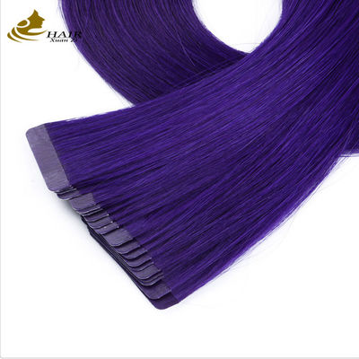 Cintas dobles en el cabello brasileño extensiones de 30 pulgadas morado
