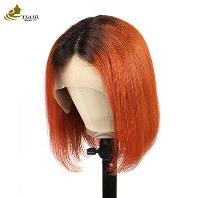 130% Densidad 1b/ Naranja Peruca de cabello humano personalizada Perucas de cabello humano cortas