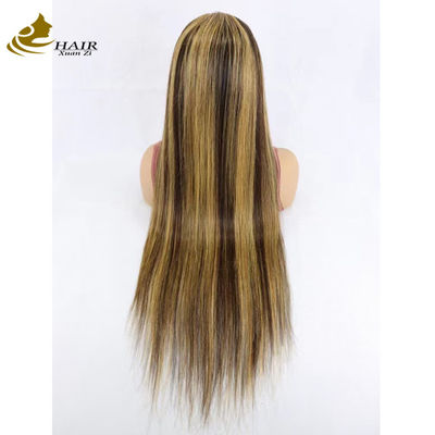 Perucas de pelo humano personalizado marrón transpirable