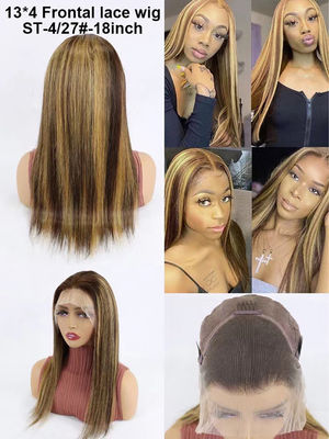 Perucas de pelo humano personalizado marrón transpirable