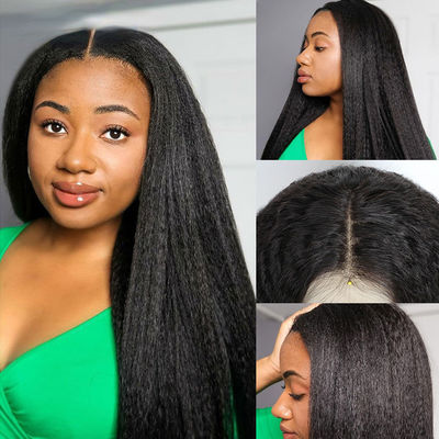 Artesanía personalizada de pelo humano Pelucas recta línea realista del cabello