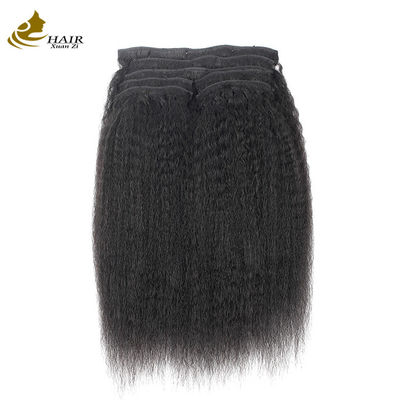Natural Kinky Clip recto en las extensiones de cabello paquetes de 30 pulgadas OEM