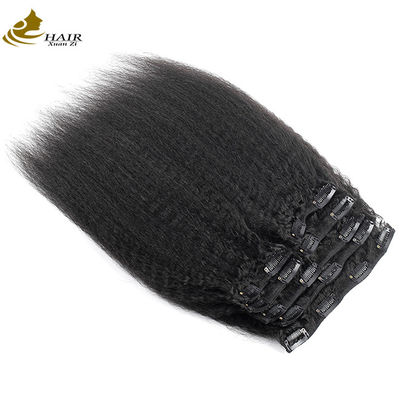 Natural Kinky Clip recto en las extensiones de cabello paquetes de 30 pulgadas OEM