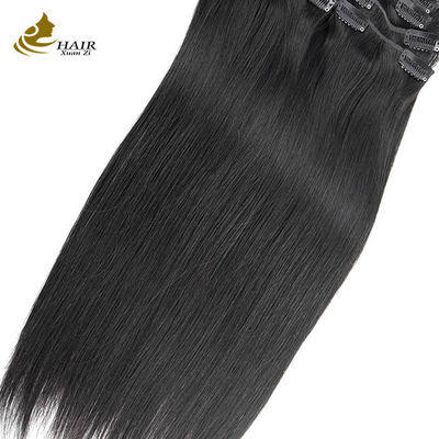 Cabello largo recto brasileño tejido negro de color marrón ramas de cabello humano clip en