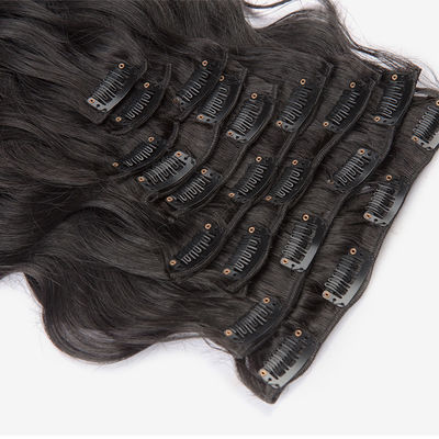 La onda del cuerpo humano Remy 18 pulgadas rizado clip en extensiones de cabello