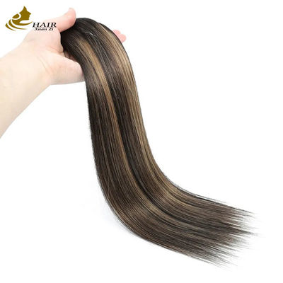Clip Invisible recto en extensiones de cabello cola de caballo humano color de piano