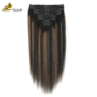 Clip Invisible recto en extensiones de cabello cola de caballo humano color de piano