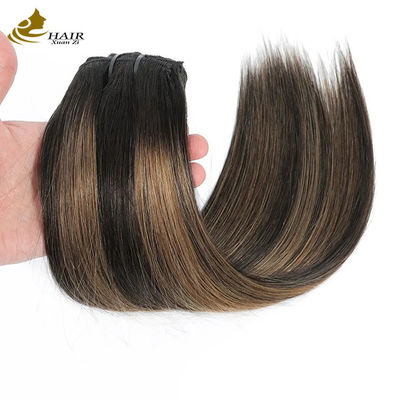 Clip Invisible recto en extensiones de cabello cola de caballo humano color de piano