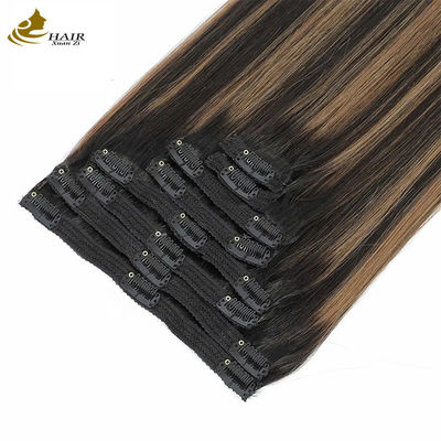 Clip Invisible recto en extensiones de cabello cola de caballo humano color de piano