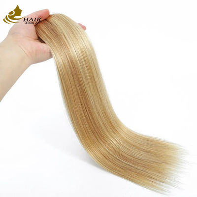 Clip de cabello humano virgen con extensiones cola de caballo derecho color piano