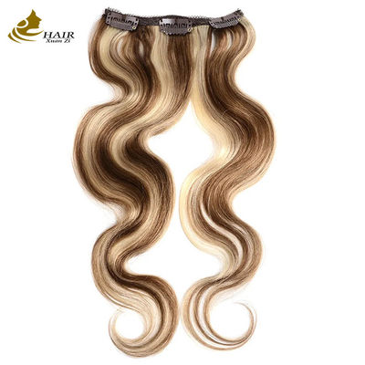 Malasia tejido sin costura clip en extensiones de cabello suave y suave