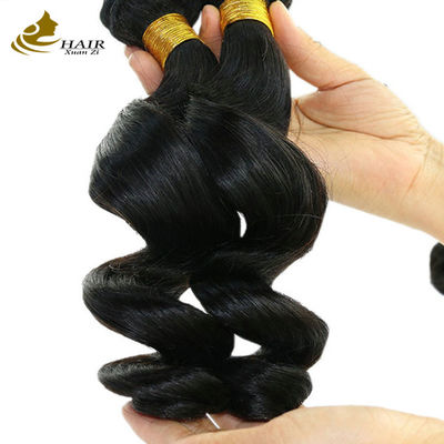 Natural Negro de Camboya Virgen 16 pulgadas de pelo brasileño de ola suelta OEM
