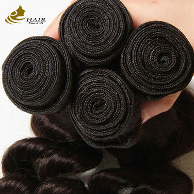 Natural Negro de Camboya Virgen 16 pulgadas de pelo brasileño de ola suelta OEM