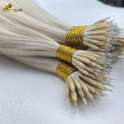 18 pulgadas Nano anillo extensiones de cabello humano queratina U punta personalizada