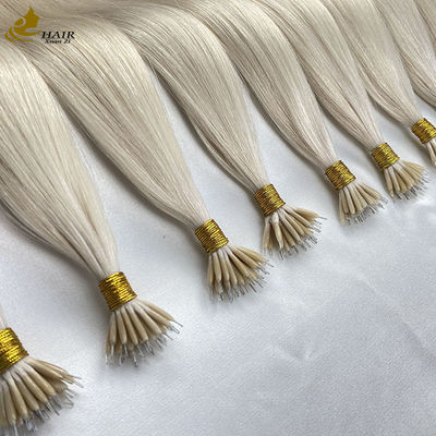 18 pulgadas Nano anillo extensiones de cabello humano queratina U punta personalizada