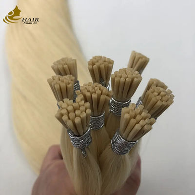 Extensiones de cabello con ceratina indio Remy Pre-envasado I Tip personalizado