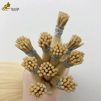 Extensiones de cabello con ceratina indio Remy Pre-envasado I Tip personalizado