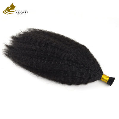 Extensiones de cabello de micro bucle plana preenvasada Pervertido cabello humano virgen recto