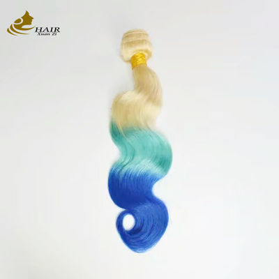 Personalizado Ombre Extensiones de cabello humano Rápido de color azul púrpura