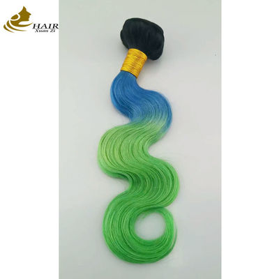 Personalizado Ombre Extensiones de cabello humano Rápido de color azul púrpura