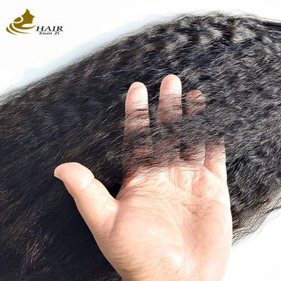 Kinky Straight Prebonded Nano Extensiones de cabello humano negro natural de 18 pulgadas