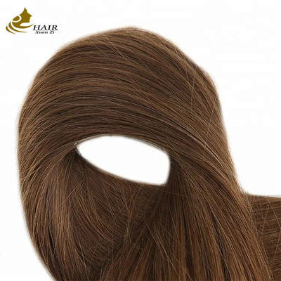 100% virgen humano Nano Micro Anillo de extensión de cabello de color marrón