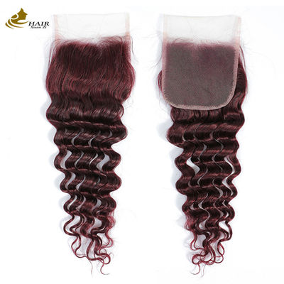Ombre 99J Peruca borgoña sin pegamento Extensiones de cabello humano Onda profunda