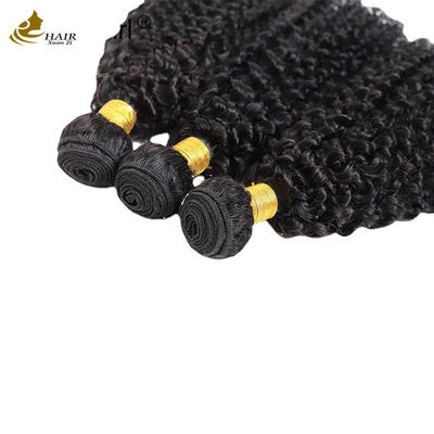Curly Wave Weft Tejido Extensiones de cabello Afro Kinky Bundles Negro natural
