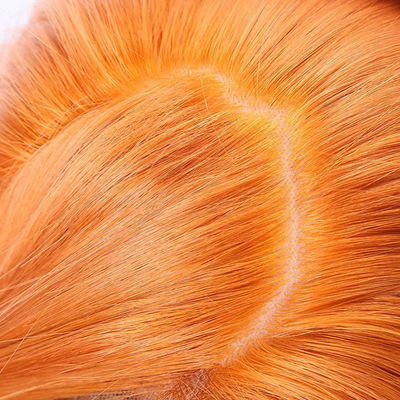 Naranja Perucas de pelo humano realistas con encaje completo 27 miel rubia 180% Densidad