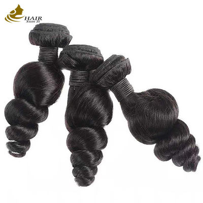 Olas sueltas de pelo humano brasileño natural extensiones de cabello negro