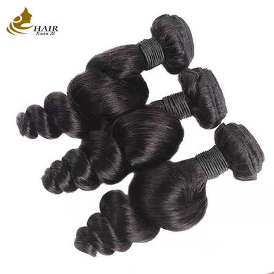 Olas sueltas de pelo humano brasileño natural extensiones de cabello negro