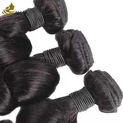 Olas sueltas de pelo humano brasileño natural extensiones de cabello negro