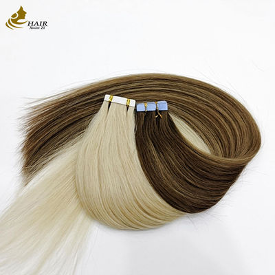 Banda de platino de queratina de tejido brasileño Remy PU en extensiones de pelo humano