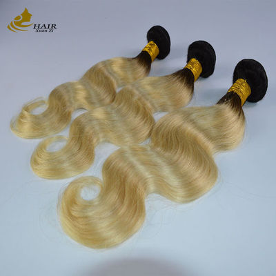 613 Blonde Virgin Human Hair Bundles Extensiones de tejido con cierre con envío rápido
