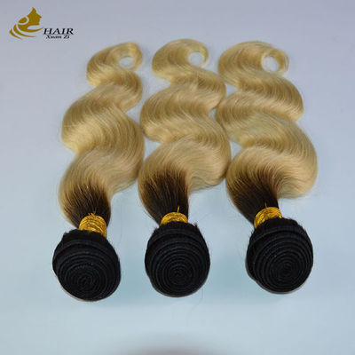 613 Blonde Virgin Human Hair Bundles Extensiones de tejido con cierre con envío rápido