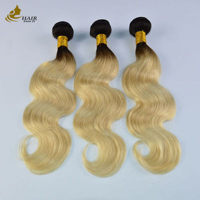 613 Blonde Virgin Human Hair Bundles Extensiones de tejido con cierre con envío rápido