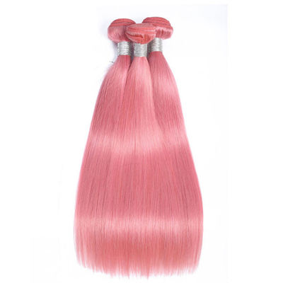 100% de fábrica de venta al por mayor de tejidos de pelo humano rosa sin procesar