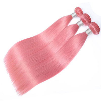 100% de fábrica de venta al por mayor de tejidos de pelo humano rosa sin procesar